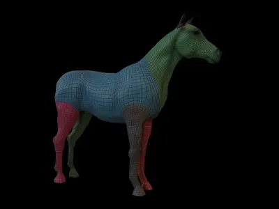 Horse BaseMesh Low-poly 3D model