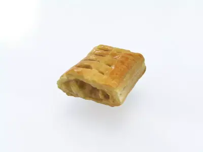 Pie Puff Bread Cake Part Low-poly 3D model