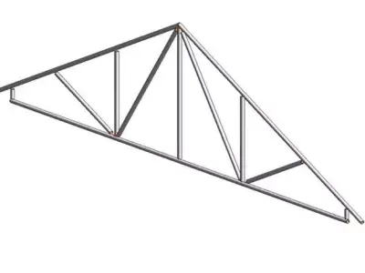 14 Common and Scissors Trusses with Heel 3D model