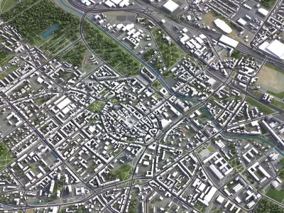 Gliwice Low-poly 3D model