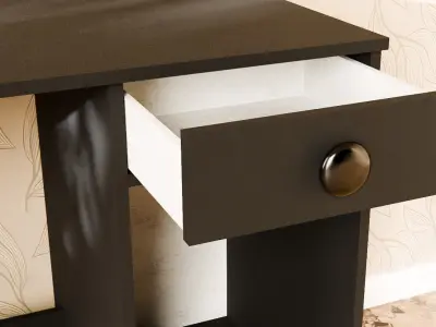 Simple black desk Free low-poly 3D model