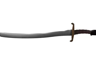 Turkish Scimitar Free low-poly 3D model