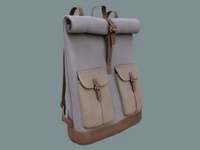 Realistic traveler backpack Low-poly 3D model
