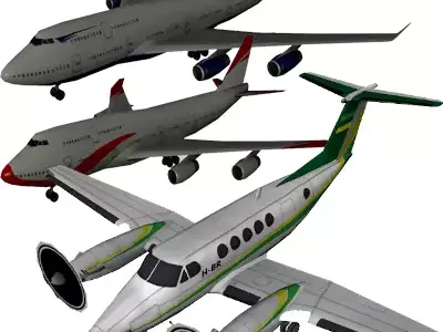 Pack Aircraft 3D Low-poly 3D model