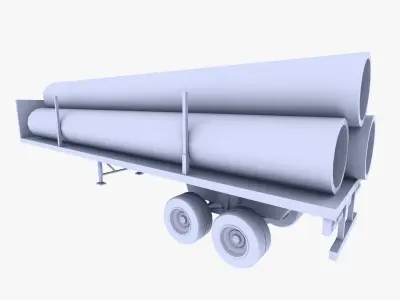 Truck Trailer 2 Low-poly 3D model