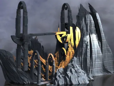 Gorgoroth Temple Fortress Ruins bridge 7 3D model