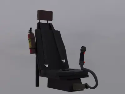Black Hawk Helicopter Pilot Chair Low-poly 3D model