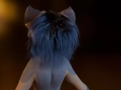 Natsuki Anthro Fox Free low-poly 3D model