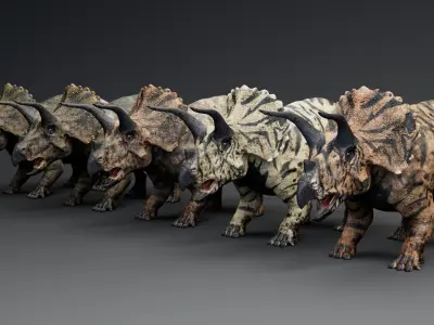 Dinosaur Triceratops Unreal Engine and Unity Projects Low-poly 3D model