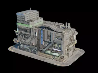 Cyberpunk Building 11 Low-poly 3D model purchase