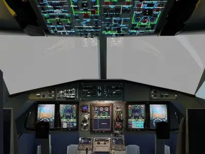 ART 72-600 Cockpit Low-poly 3D model