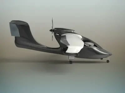 Aircraft futuristic flying vehicle 3D model