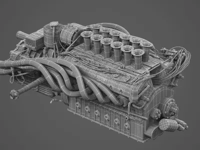 Ferrari 312P V12 Engine - 3 liter 3D model