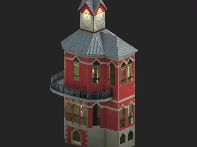 The Clock Tower Low-poly 3D model