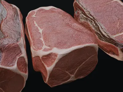 Raw pork leg Low-poly 3D model