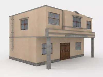 Residential Building - Town House Free low-poly 3D model