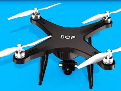 DRONE WITH CAMERA Low-poly 3D model