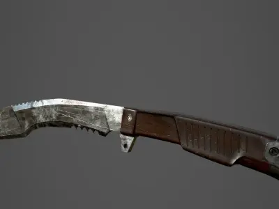 Kukri Knife PBR Game Ready Low Ploy Low-poly 3D model