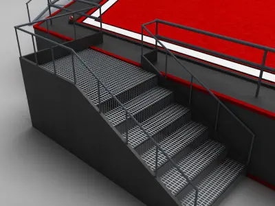 Helipad hexagon low poly 3D model