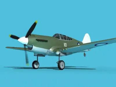 Curtiss P-40B Tomahawk V10 New Zealand 3D model