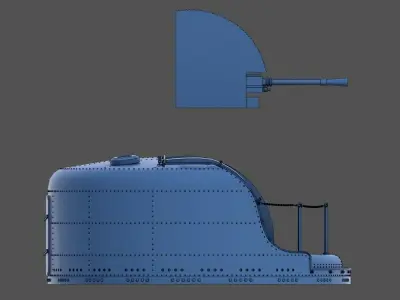 Type 96 turret 1941 - Personal license - 1-100 scale 3D print model
