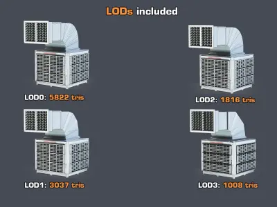 Air Cooler GameReady LODs 3D model