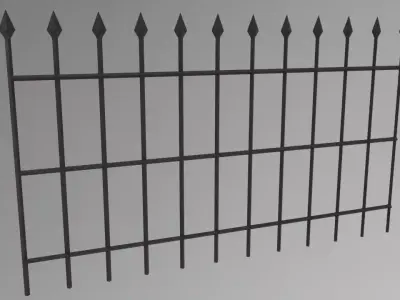 Metal Fence Low-poly 3D model