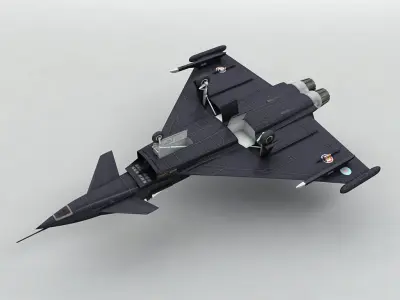Eurofighter Typhoon Jet Aircraft  -Dark 3D model