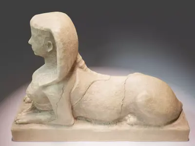 Egyptian sphinx sculpture Low-poly 3D model