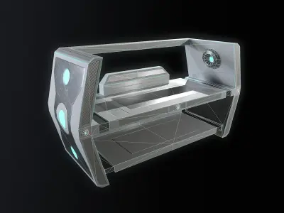 Sci-fi Closet Shelf type 2 Low-poly 3D model