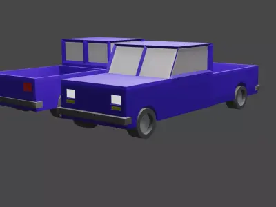 Low-poly PickUp Truck game or scene assets Low-poly 3D model