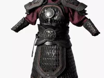 Chinese MingStyle Plated Armor Set Low-poly 3D model