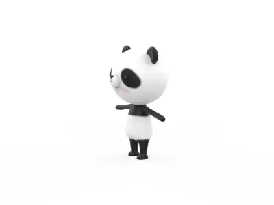 Stylized Character 001 Panda Low-poly 3D model