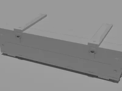 Wood box Low-poly 3D model