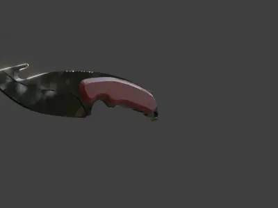 Knife hook black gloss or black mamba or Nitro Free low-poly 3D model