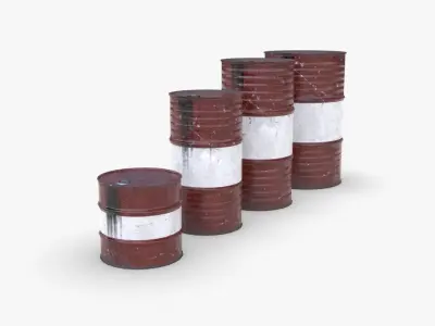 Chemical barrels Low-poly 3D model