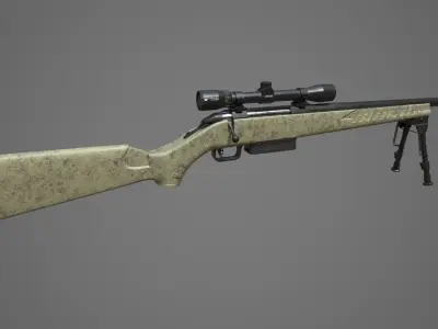 Sniper Ruger American Rifle - Vortex Crossfire 2 Low-poly 3D model