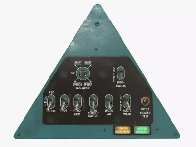 Mi-8MT Mi-17MT Left Triangular Panels Board English Low-poly 3D model