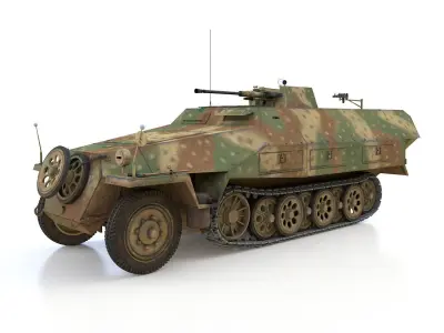 SDKFZ 251 - Ausf D - Anti-Aircraft-Vehicle 3D model