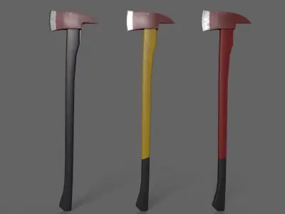 PBR Fire Axe Low-poly 3D model