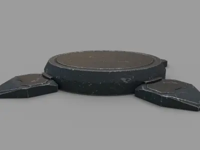 Landmine futuristic - lowpoly - PBR - 7 color variants Low-poly 3D model