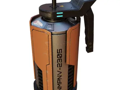 Game Ready Sci fi granade PBR Low-poly 3D model