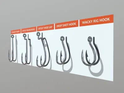Fishing Hook Low-poly 3D model