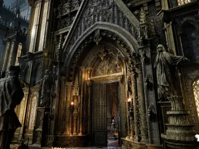 Fantasy Castle Environment Low-poly 3D model