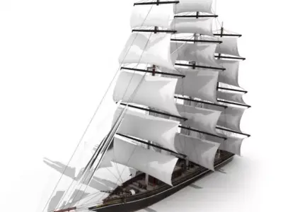 Square Rigged Tall Ship 3D model