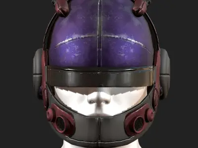 Helmet military combat fantasy futuristic Low-poly 3D model