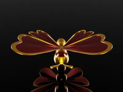 Butterflys gems set 3D model 3D model