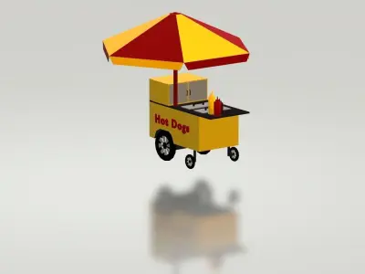 Hot Dog Cart 3D model purchase