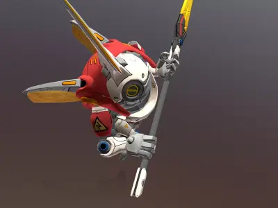 CYBORG-BEETLE-ROBOT Aerial Whirl Wind Attack 3D model