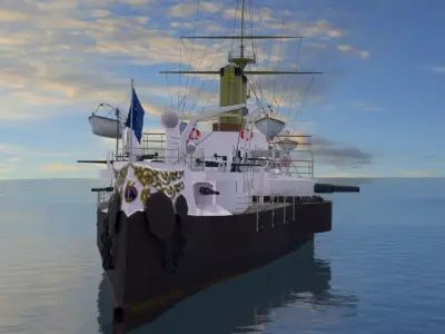 Battleship Riachuelo Low-poly 3D model